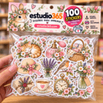 Pack 100 Stickers Floral Vintage