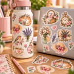 Pack 100 Stickers Floral Vintage - Imagen 4