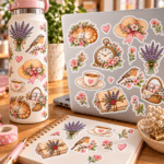 Pack 100 Stickers Floral Vintage - Imagen 3