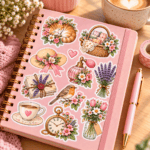 Pack 100 Stickers Floral Vintage - Imagen 2