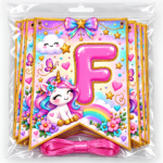 Banderines Feliz Cumpleaños Unicornio - Imagen 4