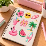 Pack 100 Stickers Verano Tropical - Imagen 3