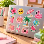 Pack 100 Stickers Verano Tropical - Imagen 4