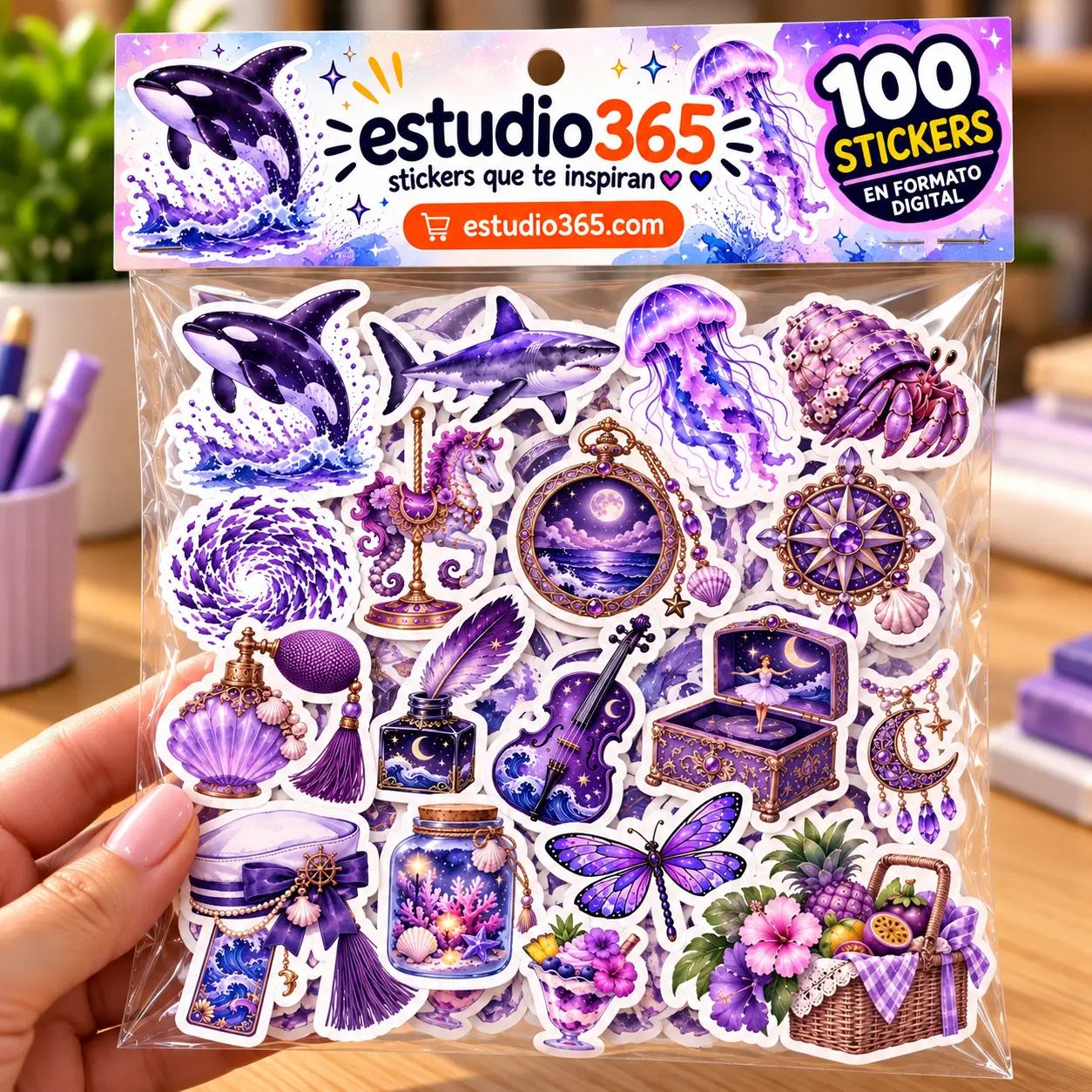 file_00000000e1b8820eadac1a1d79ac3a6a Pack 100 Stickers Océano Mágico - Imagen 1