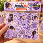 Pack 100 Stickers Lavanda Aesthetic