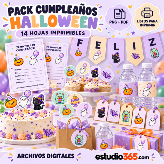 Mockup Pack de Cumpleaños Halloween
