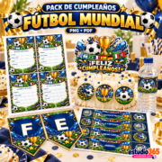 Mockup Pack de Cumpleaños Fútbol Mundial