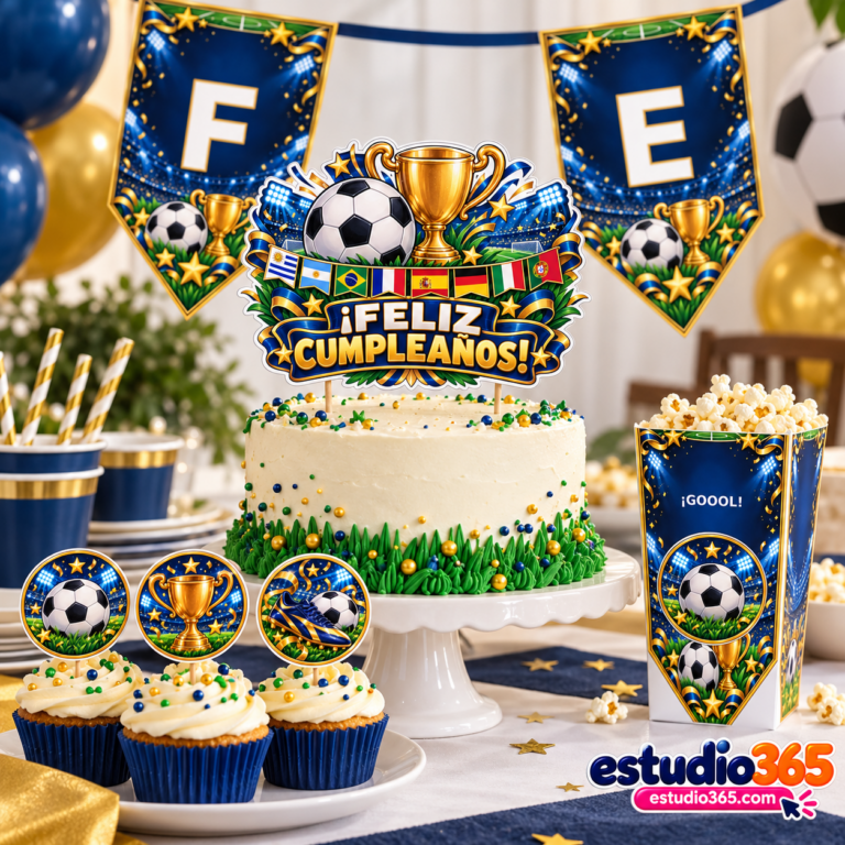Mockup Pack de Cumpleaños Fútbol Mundial