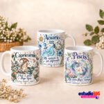 Mockup Pack de 12 Plantillas para Tazas Zodiaco