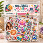 Pack de 100 Stickers Boho