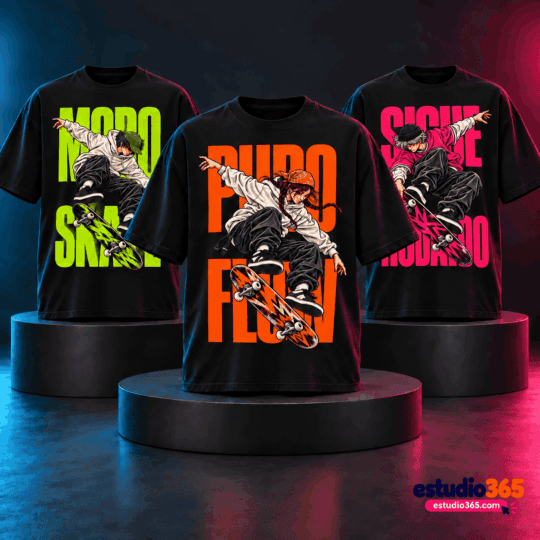 Camisetas Camisetas Skater 10 diseños PNG