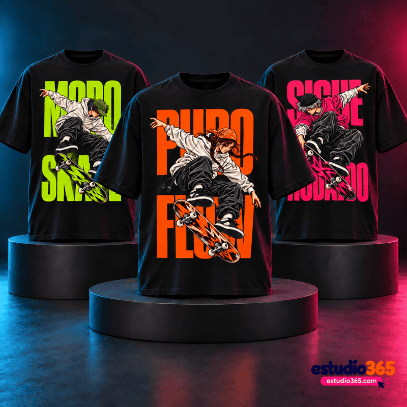 Camisetas Camisetas Skater 10 diseños PNG