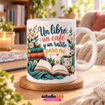Pack de 10 plantillas para tazas Café y libros - Imagen 4