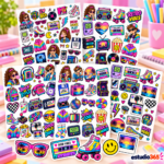Pack de 100 Stickers Retro 80s y 90s - Imagen 3