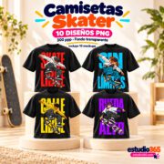 Camisetas Camisetas Skater 10 diseños PNG