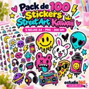 Pack de 100 Stickers Street Art Kawaii