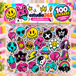 Pack de 100 Stickers Street Art Kawaii - Imagen 2