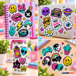 Pack de 100 Stickers Street Art Kawaii - Imagen 4