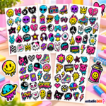 Pack de 100 Stickers Street Art Kawaii - Imagen 3