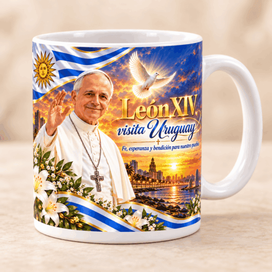 Pack de 10 Diseños para Tazas Papa León XIV Uruguay
