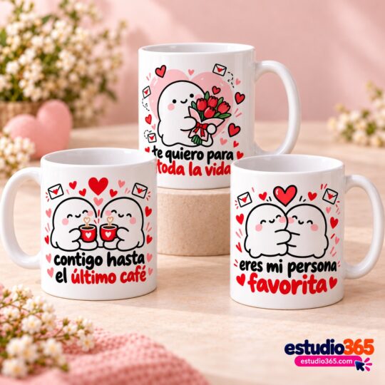 Mockup Pack de 12 Plantillas para Tazas Tuki Amor con Humor