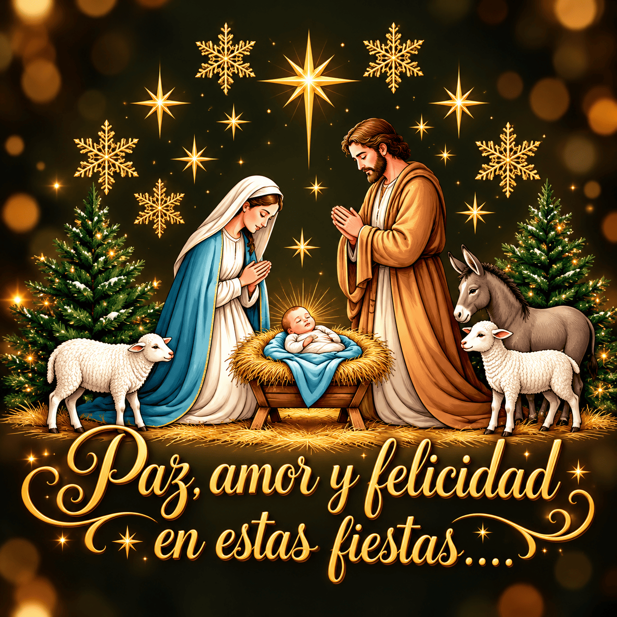 Paz, amor y felicidad en estas fiestas