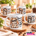 Pack de 10 Plantillas para Tazas Animales Tiernos y Café - Imagen 4
