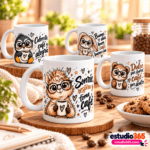 Pack de 10 Plantillas para Tazas Animales Tiernos y Café - Imagen 3
