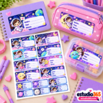 Pack de Etiquetas Escolares Astronautas Niña - Imagen 4