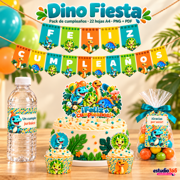 Pack de Cumpleaños Dinosaurios Dino Fiesta