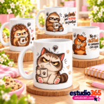 Pack de 10 Plantillas para Tazas Animales Enojados y Frases Graciosas - Imagen 4