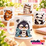 Pack de 10 Plantillas para Tazas Animales Enojados y Frases Graciosas - Imagen 3